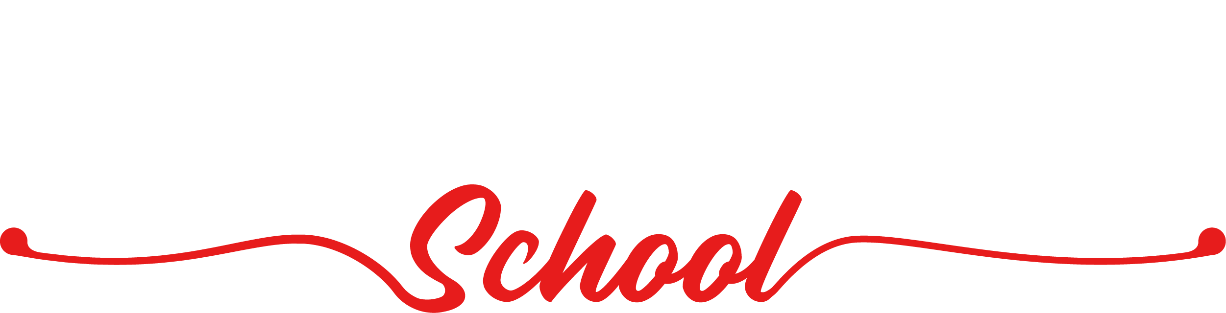 The image features the text "STORYTELLING School" in a bold, modern font, with "STORYTELLING" in white and "School" in red, topped by a stylish red line.
